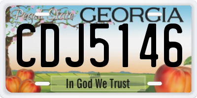 GA license plate CDJ5146