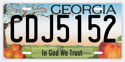 GA license plate CDJ5152