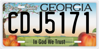 GA license plate CDJ5171