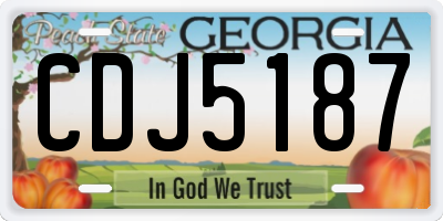 GA license plate CDJ5187