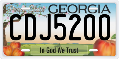 GA license plate CDJ5200