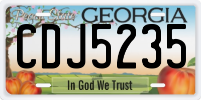 GA license plate CDJ5235