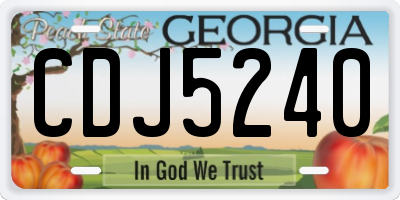 GA license plate CDJ5240