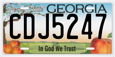 GA license plate CDJ5247