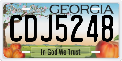 GA license plate CDJ5248