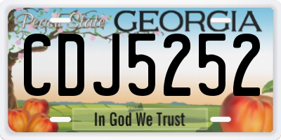 GA license plate CDJ5252
