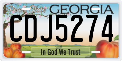 GA license plate CDJ5274
