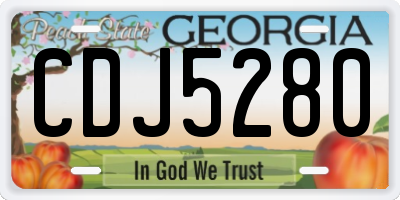 GA license plate CDJ5280