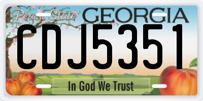 GA license plate CDJ5351