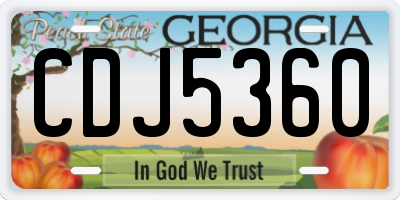 GA license plate CDJ5360