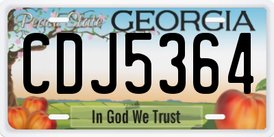 GA license plate CDJ5364