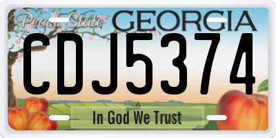 GA license plate CDJ5374
