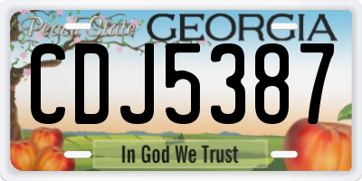 GA license plate CDJ5387