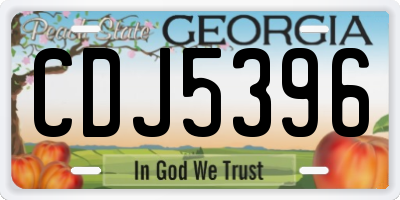 GA license plate CDJ5396