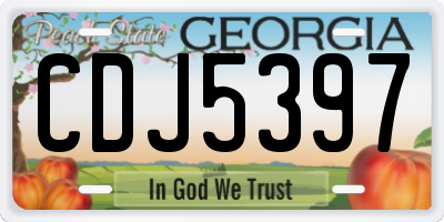 GA license plate CDJ5397