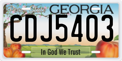 GA license plate CDJ5403