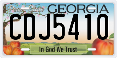 GA license plate CDJ5410