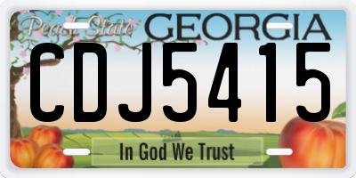 GA license plate CDJ5415