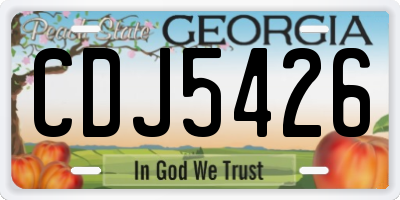 GA license plate CDJ5426