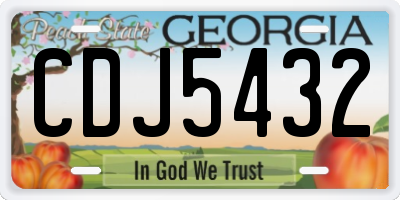 GA license plate CDJ5432
