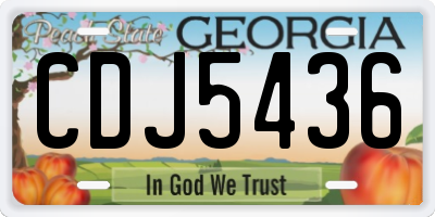 GA license plate CDJ5436