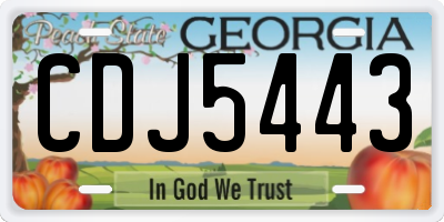 GA license plate CDJ5443