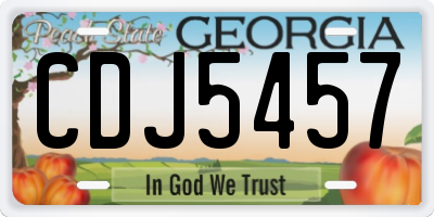 GA license plate CDJ5457