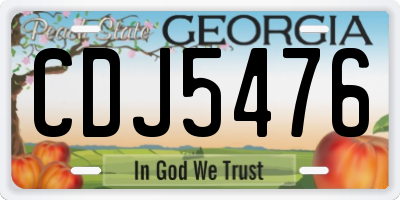 GA license plate CDJ5476