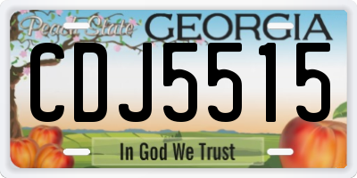 GA license plate CDJ5515