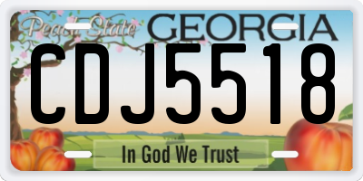 GA license plate CDJ5518