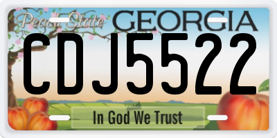 GA license plate CDJ5522
