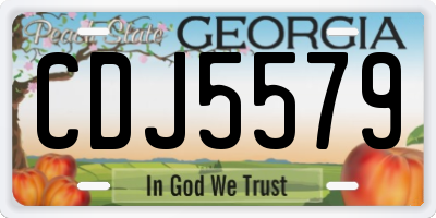 GA license plate CDJ5579
