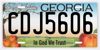 GA license plate CDJ5606