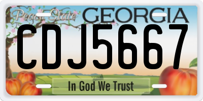 GA license plate CDJ5667