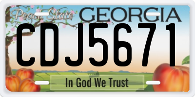 GA license plate CDJ5671