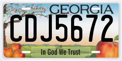 GA license plate CDJ5672