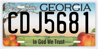 GA license plate CDJ5681