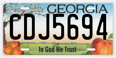 GA license plate CDJ5694