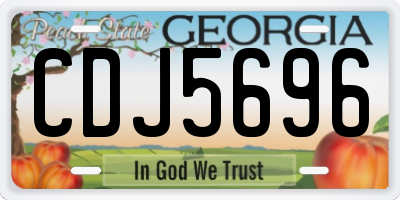 GA license plate CDJ5696