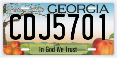 GA license plate CDJ5701