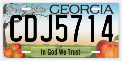 GA license plate CDJ5714