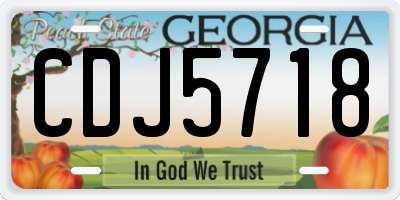 GA license plate CDJ5718