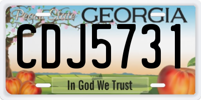 GA license plate CDJ5731