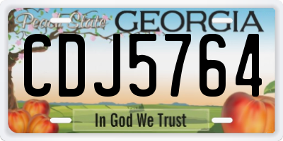 GA license plate CDJ5764