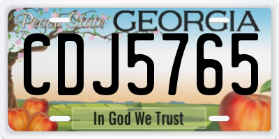 GA license plate CDJ5765