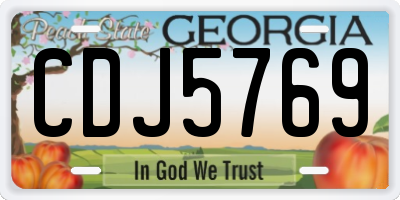 GA license plate CDJ5769
