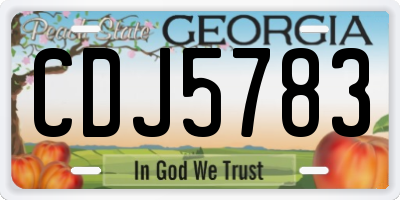 GA license plate CDJ5783