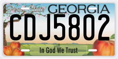GA license plate CDJ5802