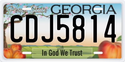 GA license plate CDJ5814