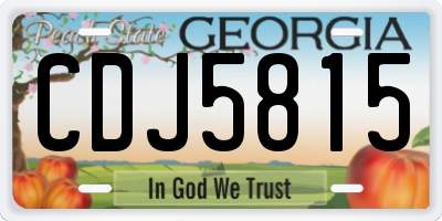 GA license plate CDJ5815